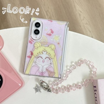 甜美萌系 滴膠閃粉 托腮美少女 磁吸殼 三星 Galaxy Z Fold8 z fold8 手機殼 闊摺疊 防摔 保護套
