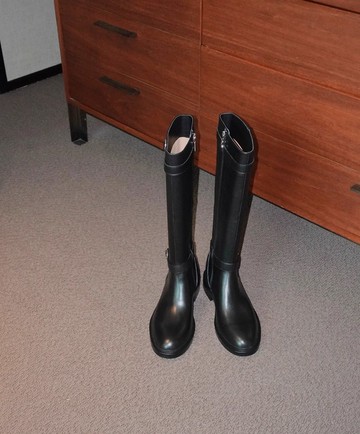 方圓 不過膝高筒騎士靴 手工製