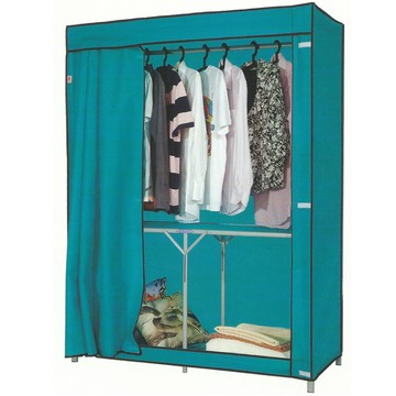 【頂堅】寬125公分(攜帶型折疊式)鐵管吊衣櫥/吊衣架-附布套4色可選天空藍