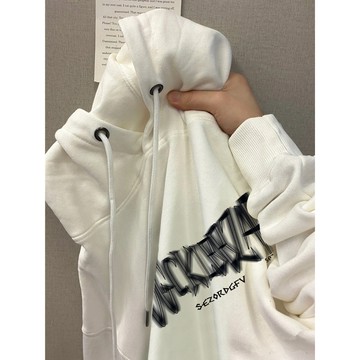 【朴葉】帽t 女 長袖上衣 衛衣 帽踢 oversize 帽t 美式帽t  印花帽t ins 風衣服長袖 美式復古上衣