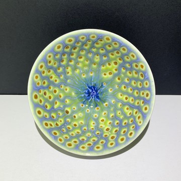 孔雀開屏中茶碗 130ml 邱毓寧 鶯歌燒 A5-15