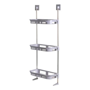 居家達人 簡約系多功能雙層置物架 ABS+不鏽鋼+PVC  灰色  1個