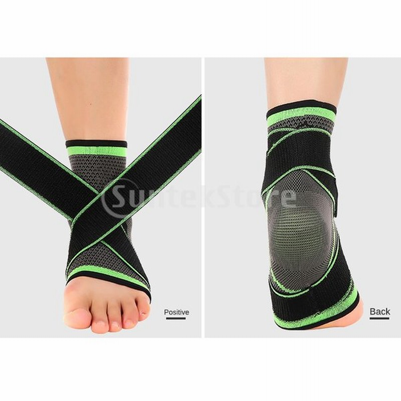 男性の女性の圧縮スリーブの足首のサポートブレースラップストラップブラックグリーン 通販 Lineポイント最大0 5 Get Lineショッピング