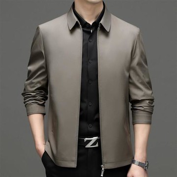 【米蘭精品】休閒夾克春秋外套-純色百搭薄款簡約男外套4色74gr30