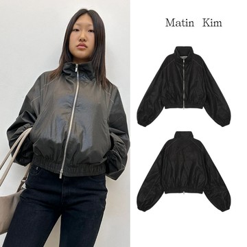 【MATIN KIM】MATIN短版飛行夾克 棕色 官方直營