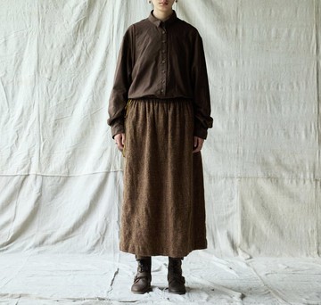 復古文青 羊毛混紡毛半裙 極簡半身裙