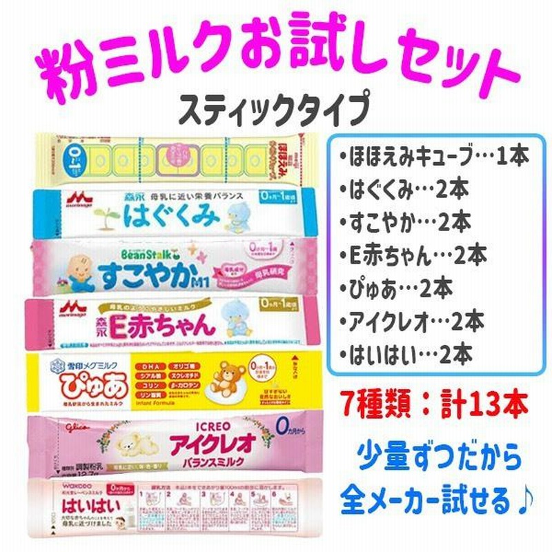 粉ミルク お試しセット 少量パック 赤ちゃん スティックミルク 通販