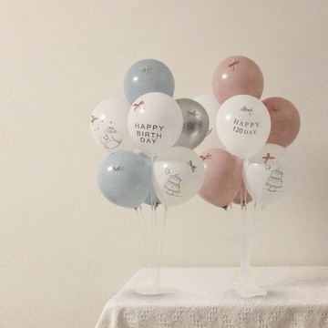 ✦ 莫蘭迪色 ✦ 氣球桌飄 氣球 桌飄 生日 收涎 滿月 30天 滿日宴 生日佈置 佈置 木馬氣球 蛋糕氣球 滿月佈置