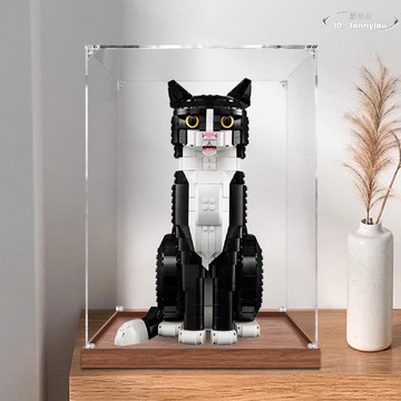 【全館免運】燕尾服貓亞克力展示盒適用樂高21349 透明防塵罩防塵盒手辦收納盒