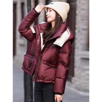 撞色絎縫羽絨服女短款冬2025年新款今年爆款流行小個子面包服外套