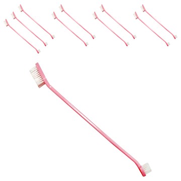 寵物夢工廠 雙頭潔白牙刷  顏色隨機  10支