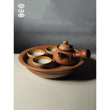 容山堂茶盤壺承干泡臺粗陶套裝紫砂手工壺托小型儲水式茶具茶承