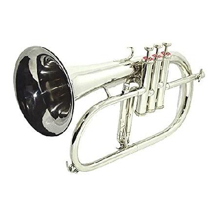 Bb Flat SILVER NICKLE Flugel Horn With Free Hard Case Mouthpiece