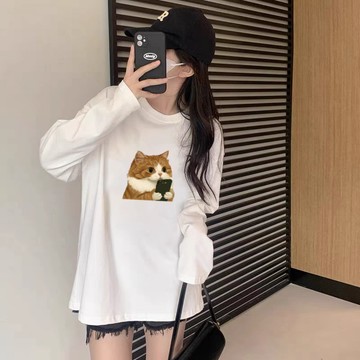 免運 【舒適親膚】韓版 寬鬆大學t長袖 oversize 長t shirt 薄長袖 t恤女 美式大t 棉t 1652