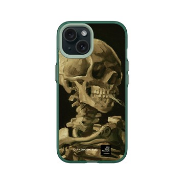 iPhone 15 Clear 憂墨綠 - Van Gogh Museum - Crâne de squelette fumant une cigarette