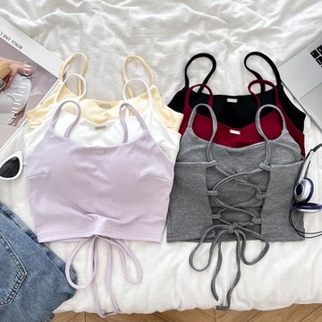 設計感時尚交叉露背修身顯瘦吊帶背心美背打底衫內搭上衣女夏季