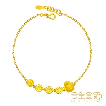 今生金飾 一生富貴財神牛手鍊 黃金手鍊