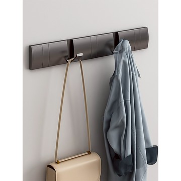 韻潔雅 免打孔多色隱藏式衣帽掛鉤門後粘鉤衛生間摺疊衣服鉤排鉤奶油風格