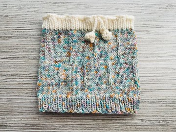 革物製織_ 手織手染美麗諾兩用脖圍毛帽_大人的粉彩童話