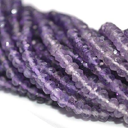 Amethyst Rondelle Natural Beads, Semi-Precious Stone, AAA Quality, Jewelry Making Beads, Gemstone Beads, Loose Bead, Strand 13 Inch 3-4mm GemMartUSA