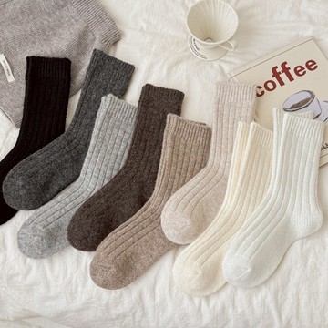 中筒襪 加厚羊毛中筒襪 保暖毛襪 女襪 秋冬襪 羊毛針織襪 棉襪 學院風襪 百搭襪 韓系中筒襪 台灣賣家 台灣出貨
