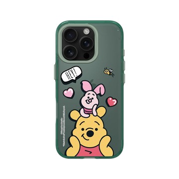 iPhone 16 Pro Clear 憂墨綠 - 迪士尼-小熊維尼 Disney Winnie The Pooh - 維尼、小豬和蜜蜂