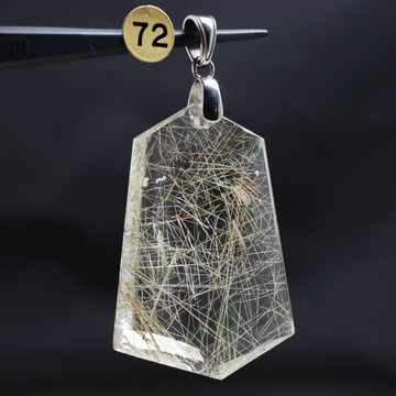 神聖幾何 |髮晶 金髮晶 自信 擴大能量 事業 招財 天然石項鍊 3AT16-72