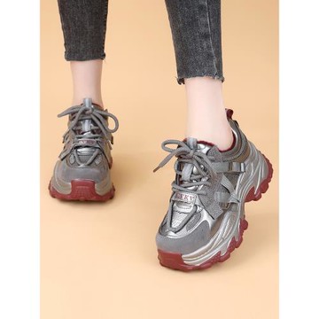 老爹鞋女秋冬季新款2024厚底增高加絨時尚百搭輕便超火運動休閑鞋