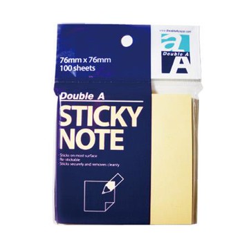 Double A便利貼/DASN14001/3x3/76x76mm/黃色/100張/本