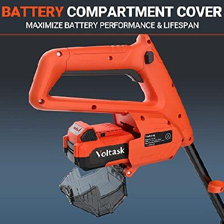 VOLTASK Cordless Snow Shovel, 20V 12-Inch 4-Ah Cordless Snow Blower, Battery Snow Blower with Battery Compartment Cover ＆ Adjustable Front Handle