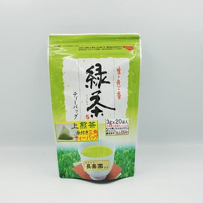 信州長野県のお土産 お茶 飲料 上煎茶糸付き付き緑茶ティーバッグ3g×20袋入
