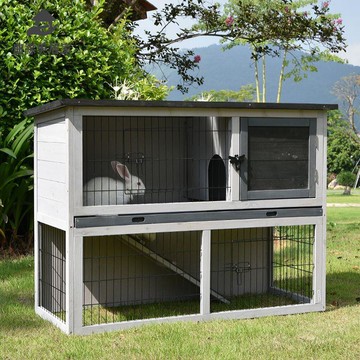 免運開發票 雞籠 養殖籠 兔籠 戶外實木兔籠子兔房窩上下層底網雞貓鴿子籠防雨防曬陽臺網格加粗 八折下殺ly14