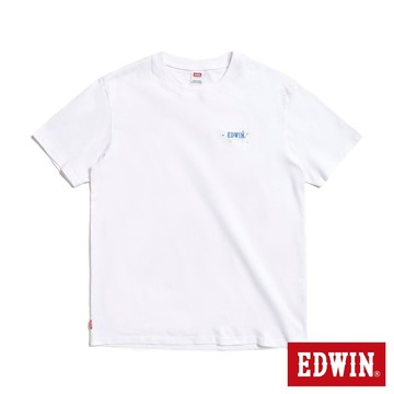EDWIN 男款 加大碼 夏日印花短袖T恤(白色)