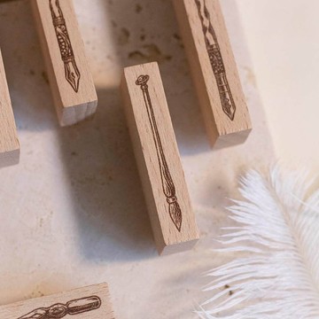 復古文具店 印章 - 玻璃筆