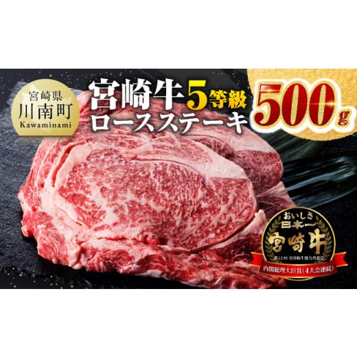 ふるさと納税 宮崎県 川南町 ５等級！宮崎牛ロースステーキ500g 肉 牛 牛肉 国産 黒毛和牛