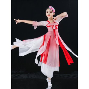 六一兒童古典舞演出服女春夏少兒中國風漢服民族舞蹈裙子飄逸服裝