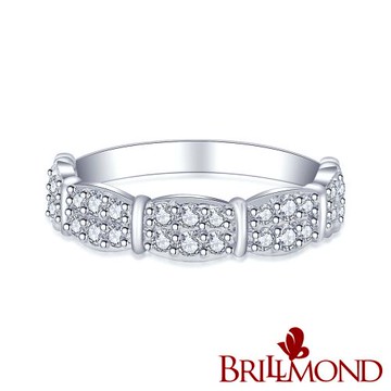 【BRILLMOND】60分 PT950鉑金 花式雙排鑽戒(天然鑽石總重60分)