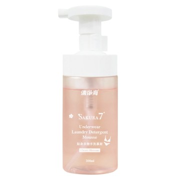 清淨海 櫻花7+ 貼身衣物抗菌手洗慕斯  200ml  1入  1個