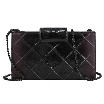 TORY BURCH 178608 Fleming 漆皮塗層菱格鏈包/晚宴包.深酒紅