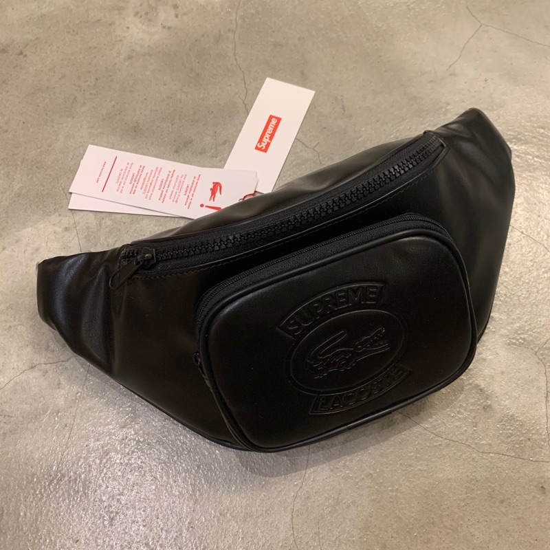 Lourd ] Supreme x Lacoste Waist Bag 皮製腰包黑色推薦| (舊)蝦皮