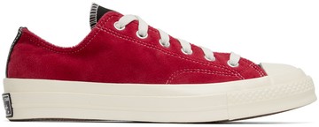 Converse 黑色 & 红色 Chuck 70 OX 运动鞋