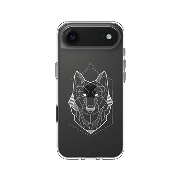 iPhone Air Clear Case（相機按鈕） 透明 - Animal Silhouette / 動物剪影 - 幾何-動物系列/狼