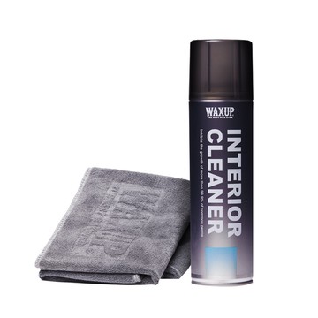【WAXUP-內裝清潔慕斯】附超細纖維擦拭布X2 座椅、方向盤、塑料、頂棚、絨布內裝清潔劑 內飾清潔