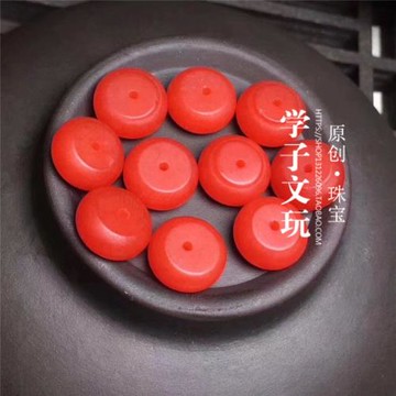 天然保山南紅隔片滿色滿肉瑪瑙墊片手串隔珠散珠金剛星月菩提配件