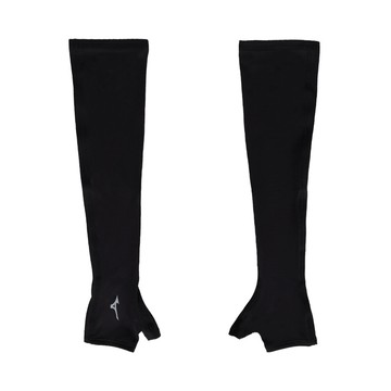 mizuno 半掌式運動袖套-台灣製 吸濕排汗 抗uv 防曬 單車 臂套 美津濃 黑