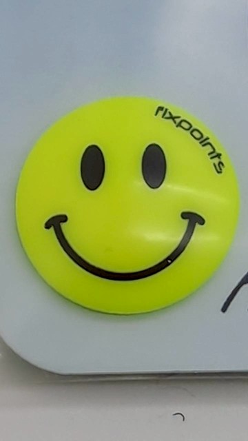 騎跑泳者-德國騛點/Fixpoints號碼布磁扣 (螢光黃色-微笑)