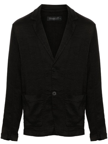 Transit - textured-finish blazer - men - Viscose/Elastane/Linen/Flax - M - Black