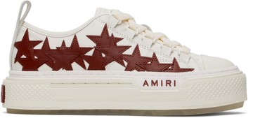 AMIRI 白色 & 酒红色 Stars Court Low 运动鞋