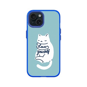iPhone 15 Clear 激光藍 - ilovedoodle (Lim Heng Swee) - Mindful Cat - Love Yourself