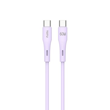 TOTU iPhone 15 PD快充線 SR防折斷設計 TYPE-C to TYPE-C 充電線 傳輸線 5A-1M (柔紫)